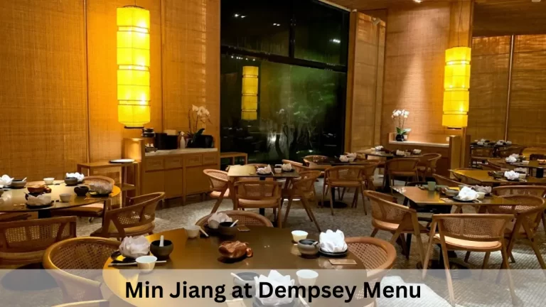 Min Jiang at Dempsey Menu Prices in Singapore Updated 2026