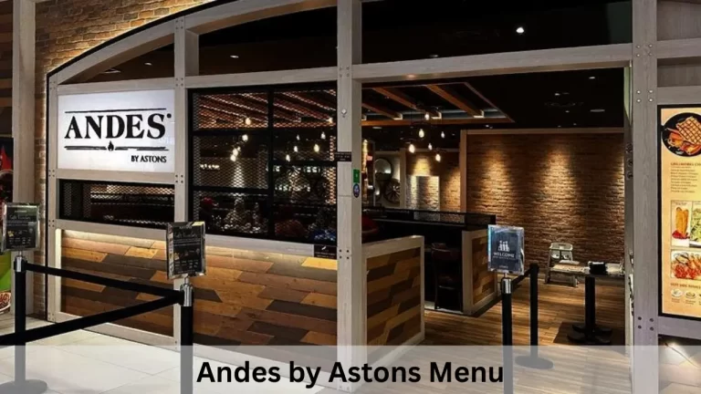 Andes by Astons Menu Prices