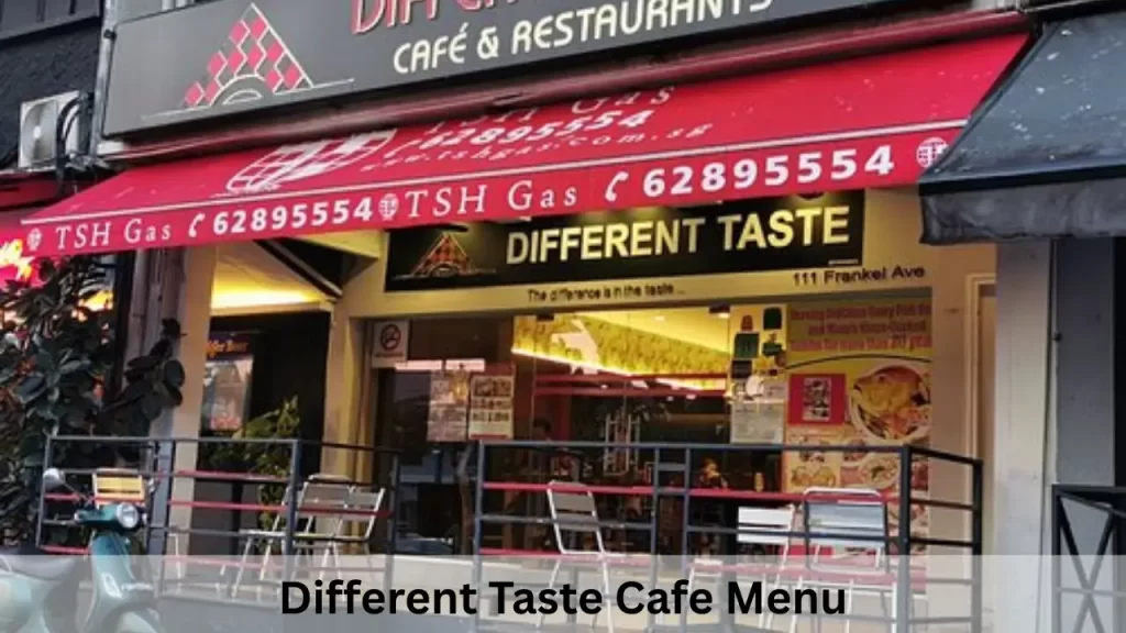 Different Taste Cafe Menu Prices