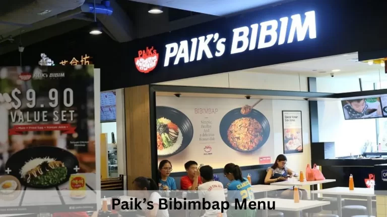 Paik’s Bibimbap Menu Prices
